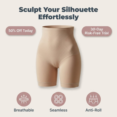LuxeSculpt™ Seamless Tummy Control Shapewear Shorts