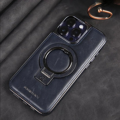 iPhone LuxeLeather kovový stojánek s pouzdrem