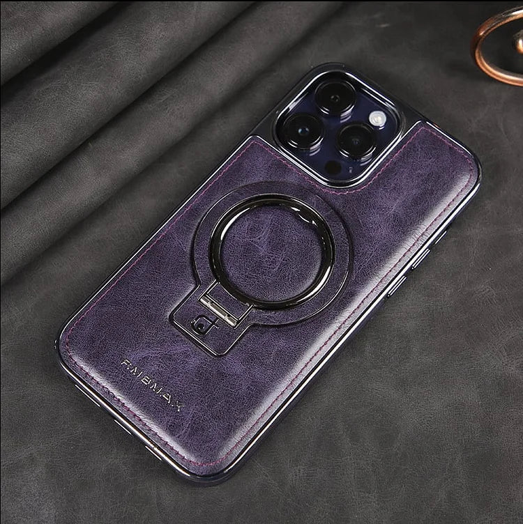 iPhone LuxeLeather kovový stojánek s pouzdrem