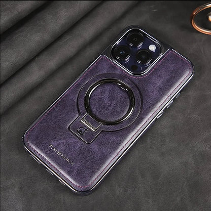iPhone LuxeLeather kovový stojánek s pouzdrem