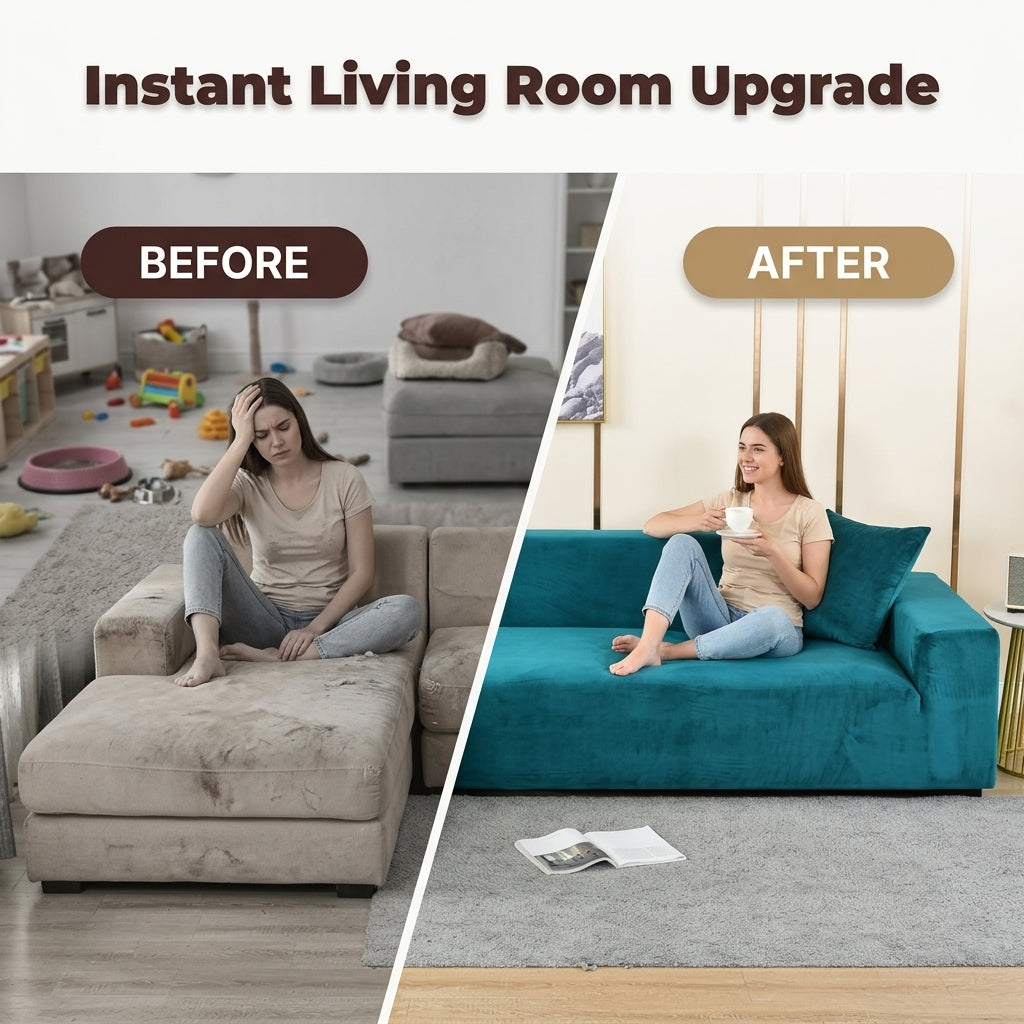 Husă Universală Premium pentru Canapea - Protecție Completă Împotriva Petelor